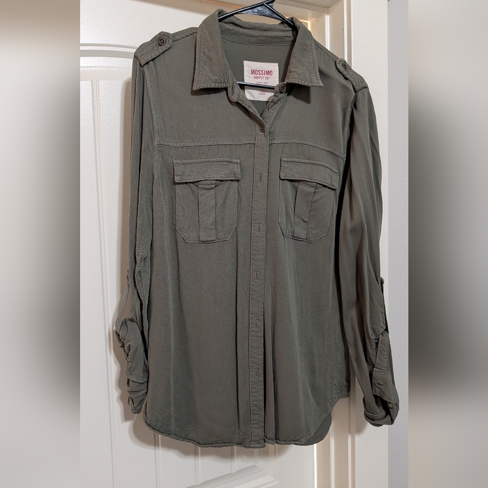 Mossimo Supply Co. Olive Button Down Shirt